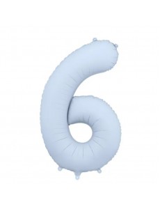 Balão Número 6 Azul Bebé